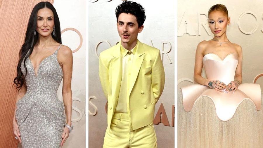 Demi Moore, Timothée Chalamet dhe Ariana Grande ndër yjet në tapetin e kuq të Oscars